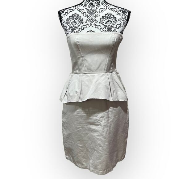BCBG MaxAzria Avanti Strapless Corset Peplum Ruffle Mini Dress sz 4 - Picture 13 of 13